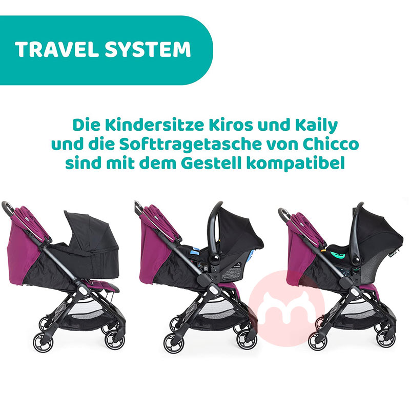 Chicco Pengendali bayi ungu merah muda yang bisa dilipat ultra cahaya