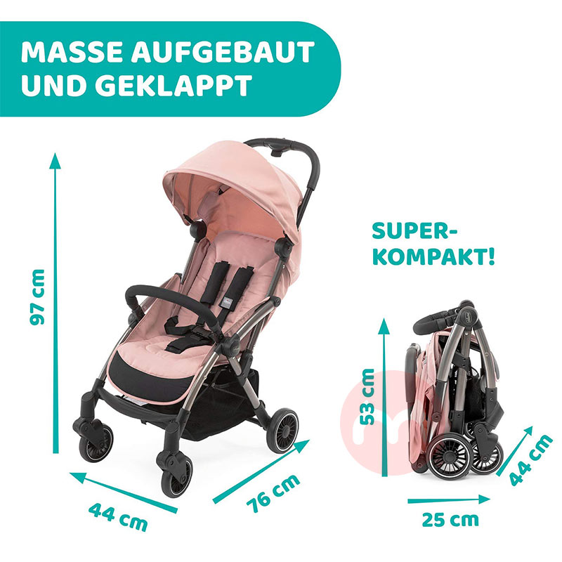 Chicco satu tombol melipat pengatur bayi merah muda stroller