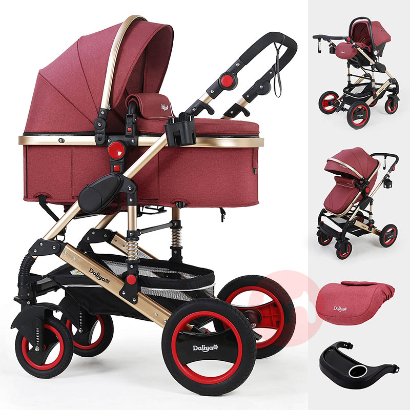 Daliya Pakaian merah elegan multifunksional stroller