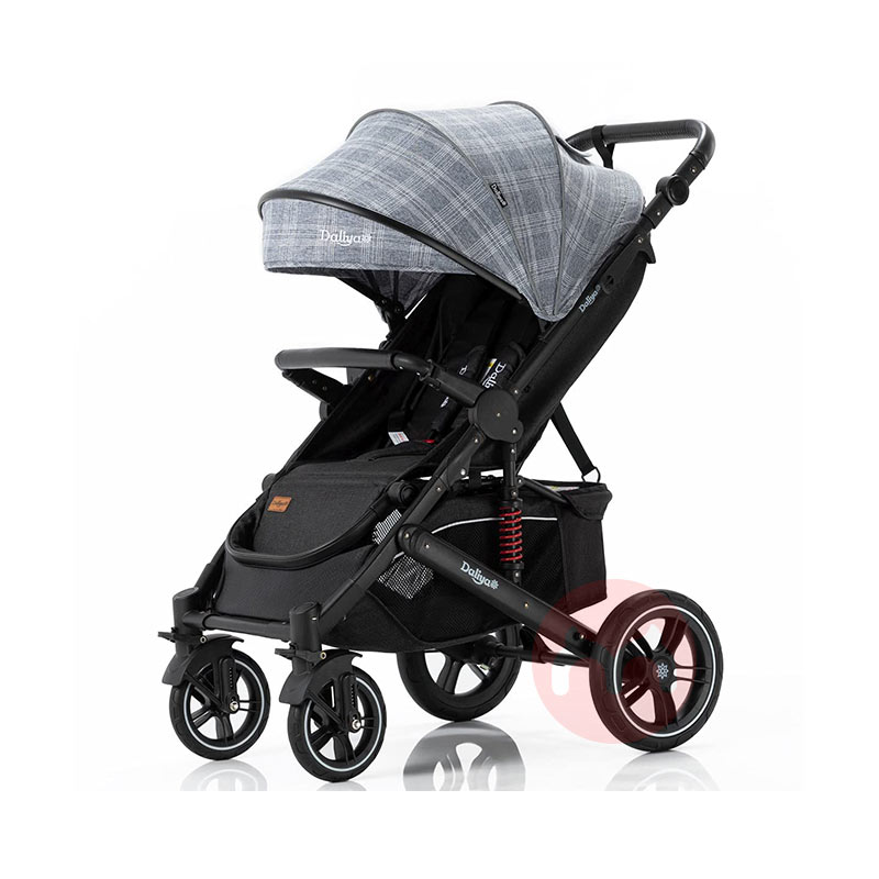 Daliya Dua cara berputar pola abu-abu baby stroller