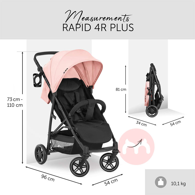 Hauck Pakaian merah muda bayi yang bisa dilipat