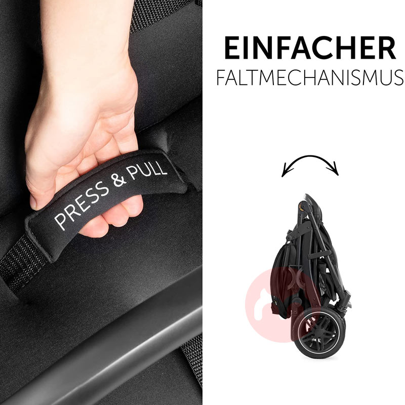 Hauck Perjalanan bayi hitam dengan cepat melipat ban besar