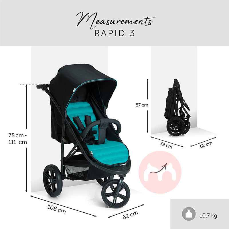 Hauck Turquoise 3 roda baby stroller