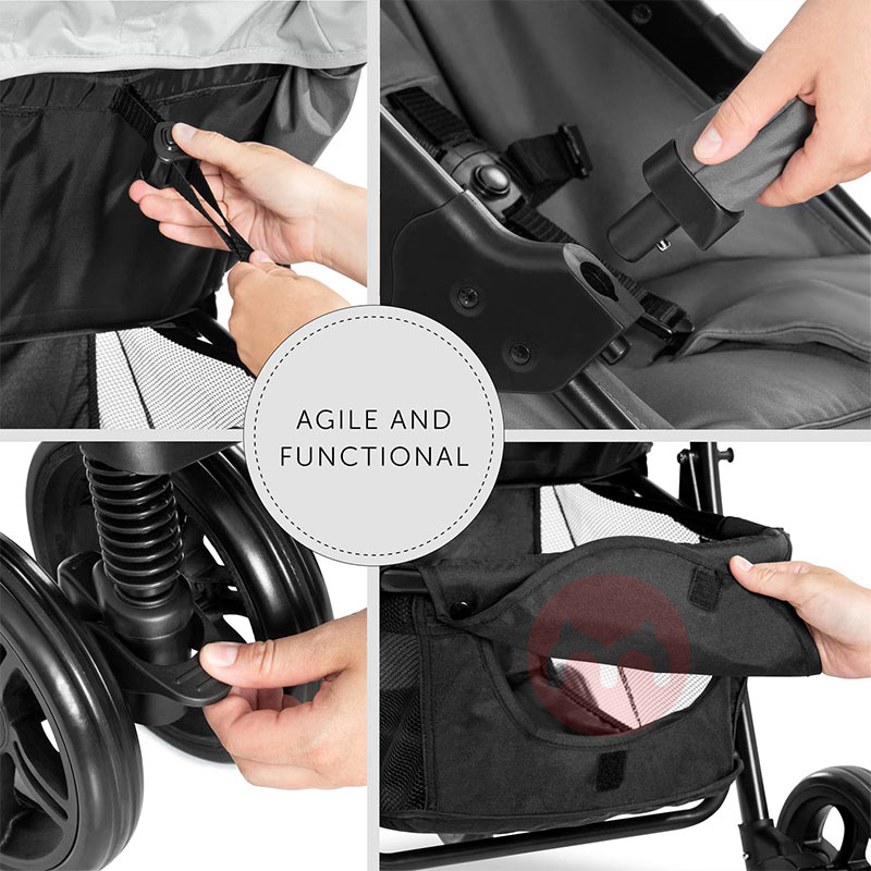 Hauck Tiga dalam satu pemandu bayi abu-abu yang bisa dipilih