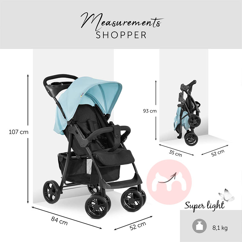 Hauck Tiga dalam satu baju biru bayi yang runtuh