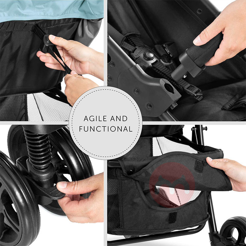 Hauck Tiga dalam satu baju biru bayi yang runtuh