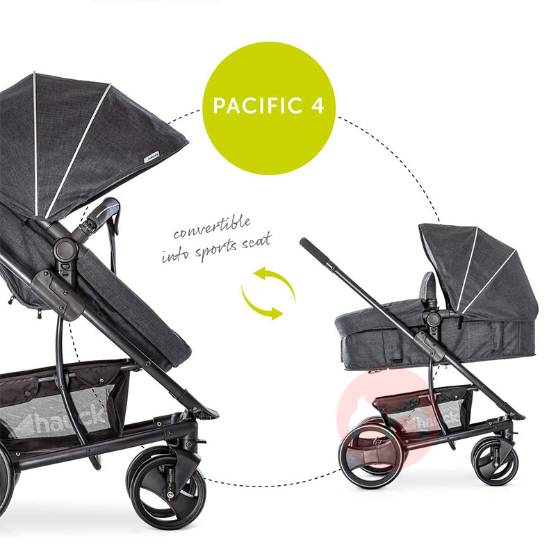 Hauck Dua cara tiga dalam satu baju abu-abu baby stroller