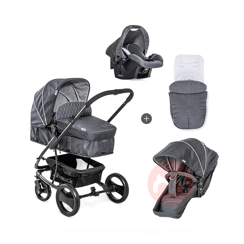 Hauck Dua cara tiga dalam satu baju abu-abu baby stroller