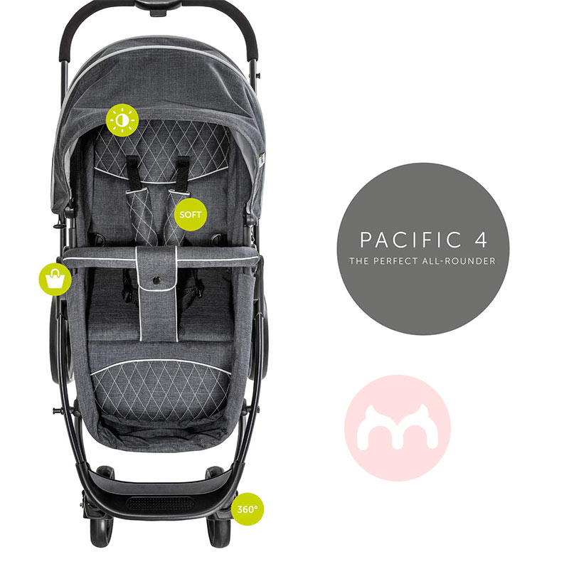 Hauck Dua cara tiga dalam satu baju abu-abu baby stroller