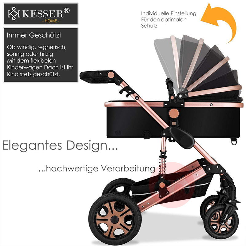 KESSER tiga dalam satu olahraga menyerap kejutan bayi stroller pakaian emas mawar
