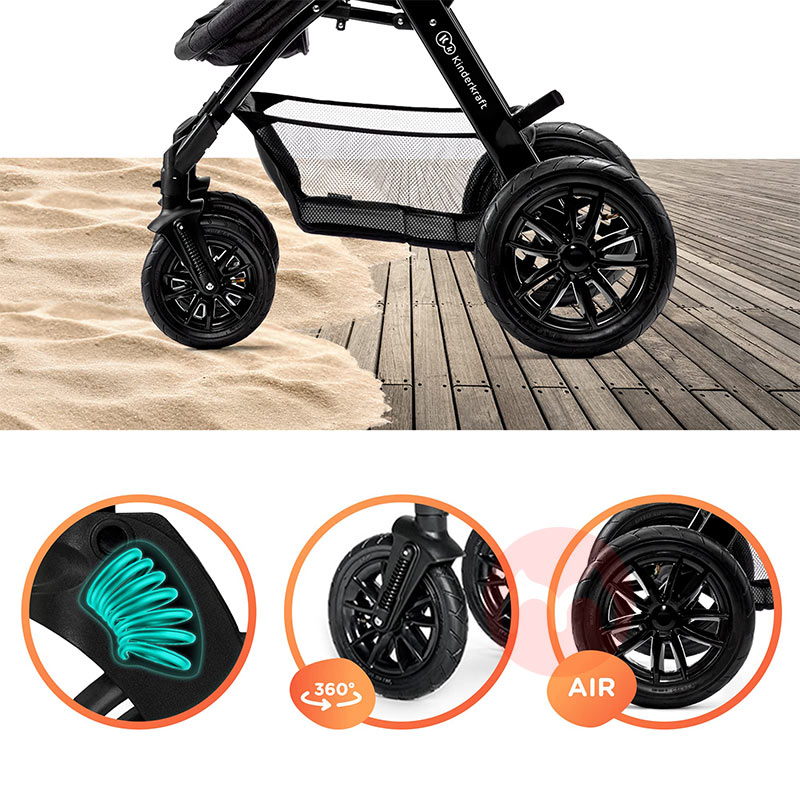 Kinderkraft Tiga dalam satu baby stroller set dengan ban besar