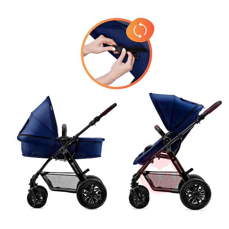 Kinderkraft Tiga dalam satu multi-fungsi bayi stroller baju biru gelap