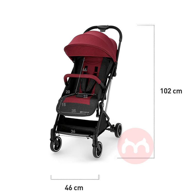 Kinderkraft Free adjusting portable wine red baby stroller