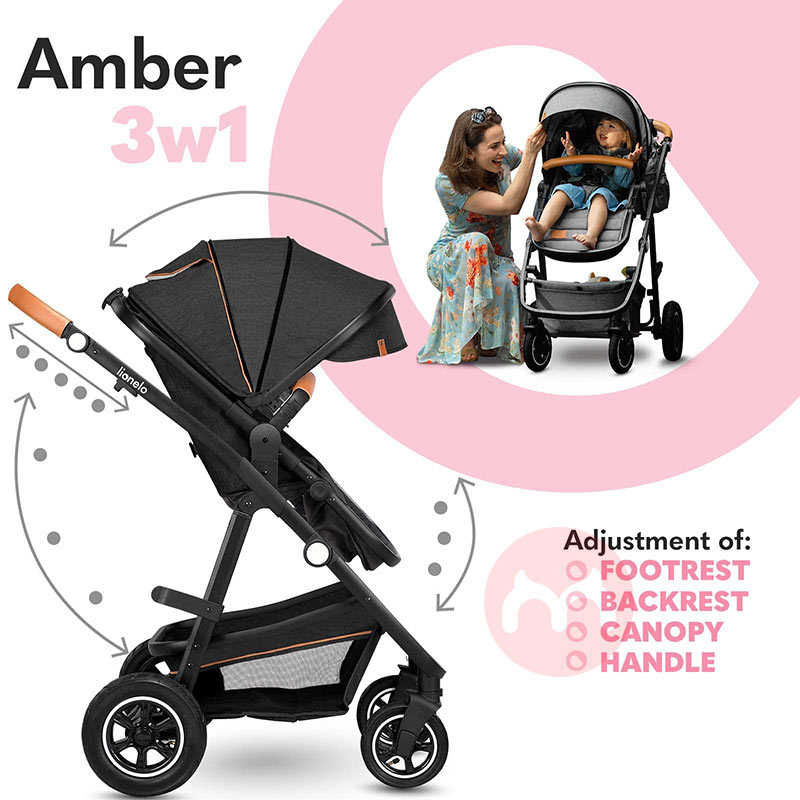 Lionelo Tiga dalam satu pakaian abu-abu bayi pengembara multi-fungsi