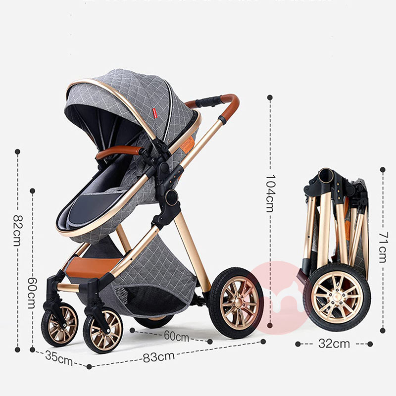 Magic ZC Tiga dalam satu melipat panjang tinggi bayi stroller pakaian putih