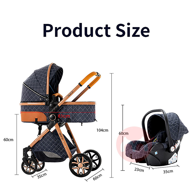Magic ZC Tiga dalam satu lapisan panjang tinggi bayi stroller pakaian abu-abu