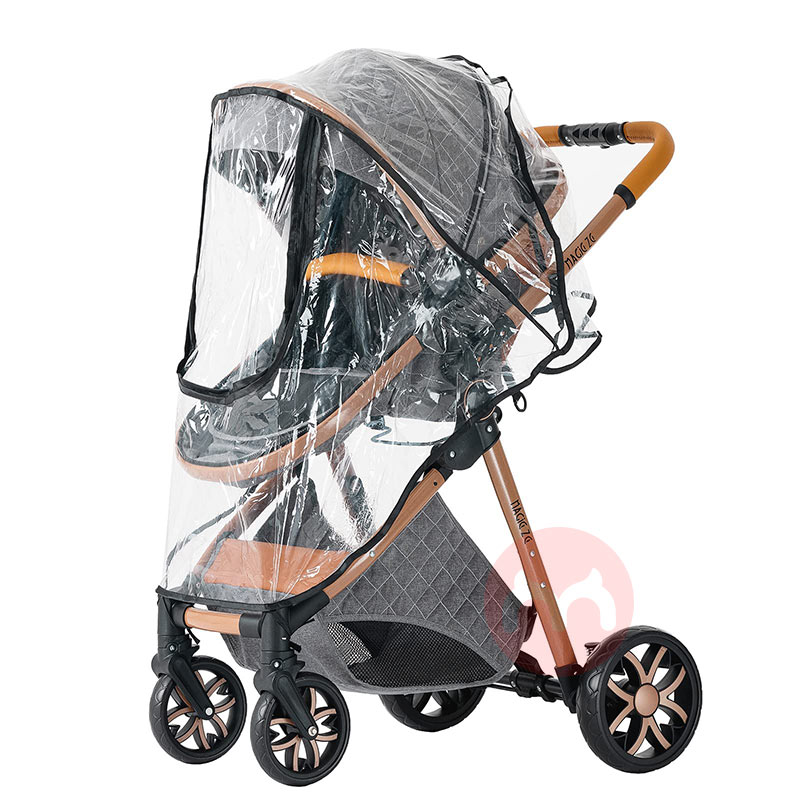 Magic ZC Tiga dalam satu lapisan panjang tinggi bayi stroller pakaian abu-abu