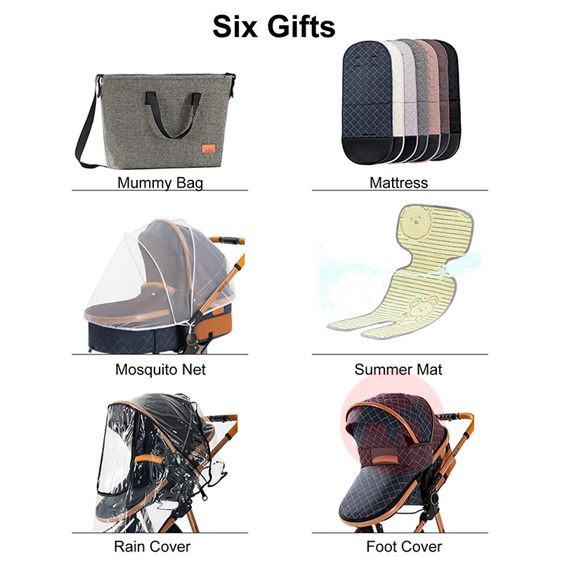 Magic ZC Tiga dalam satu lapisan panjang tinggi bayi stroller pakaian abu-abu