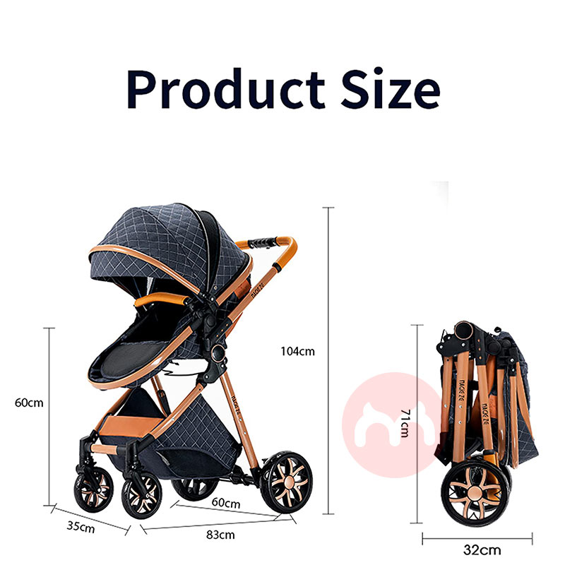 Magic ZC Tiga dalam satu lapisan panjang tinggi bayi stroller pakaian abu-abu