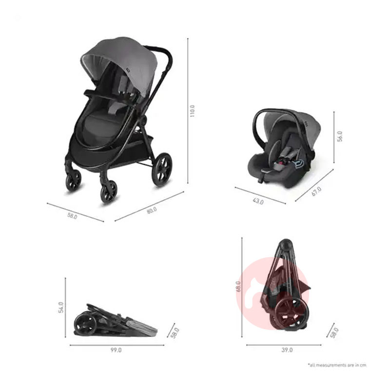 Cybex Three in one baby stroller grey combination package