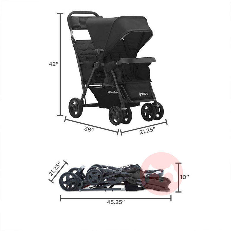 Joovy Perjalanan kembar ultra ringan dengan kursi belakang