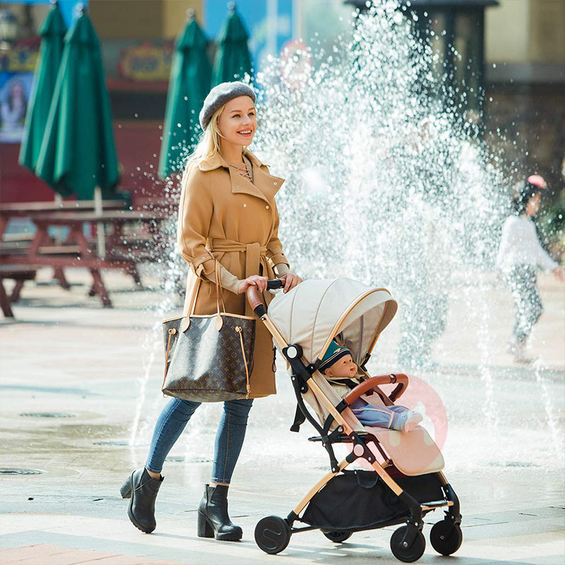 SONARIN Membawa satu tangan melipat khaki baby stroller
