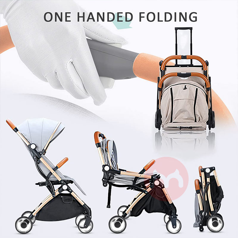 SONARIN Membawa satu tangan melipat khaki baby stroller