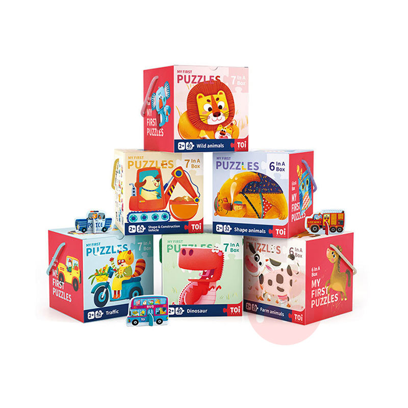 TOI Cartoon animal double-sided puzzle baby intelligence toy