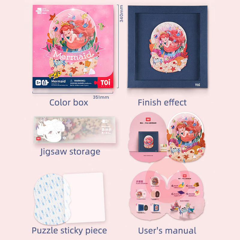 TOI Lukisan dekoratif teka-teki pencerahan seni dengan stiker bingkai gambar