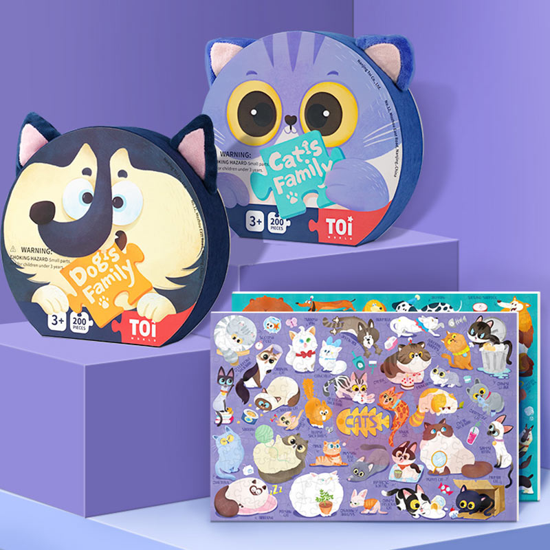 TOI Kartun lucu kucing dan kotak hadiah teka-teki anjing