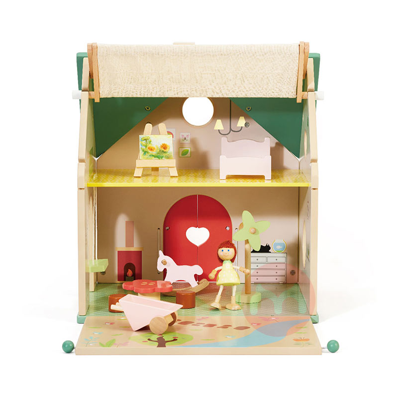 Classic World Permainan bunga boneka rumah kayu