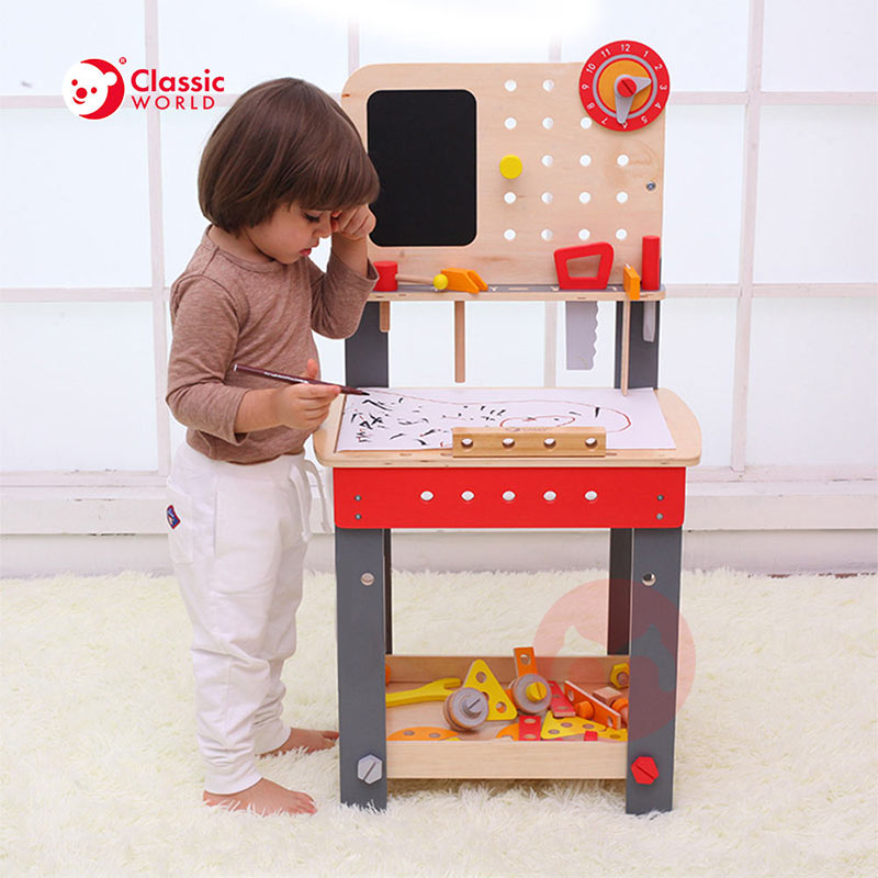 Classic World Permainan bayi karpet kayu