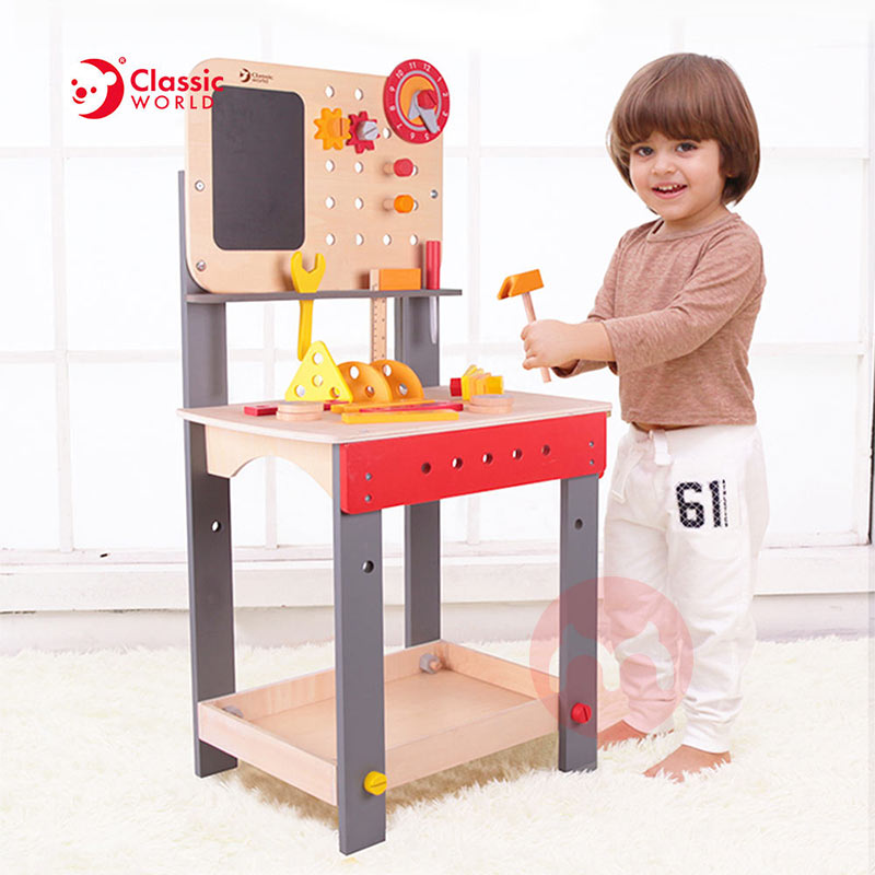 Classic World Permainan bayi karpet kayu