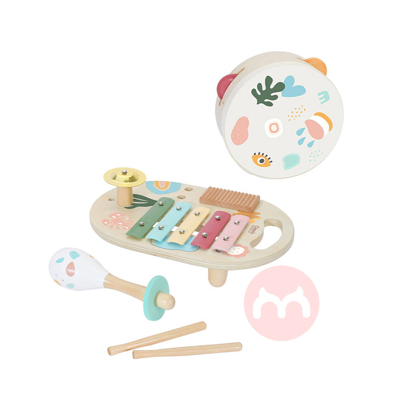 Classic World Tangan kayu drum xylophone anak instrumen set