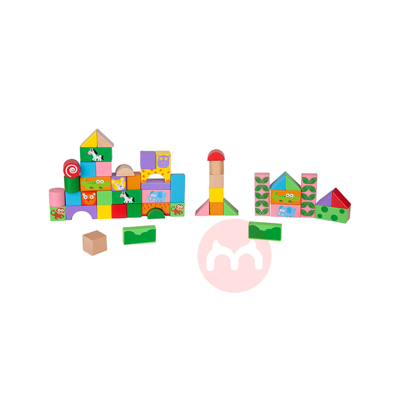 Classic World Pakaian blok binatang kayu anak-anak