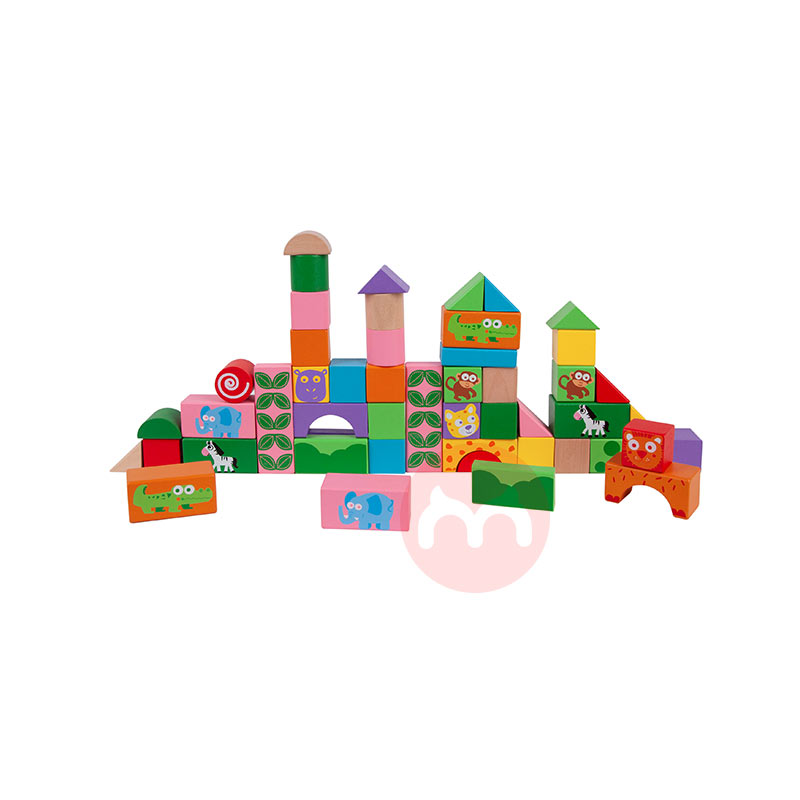 Classic World Pakaian blok binatang kayu anak-anak