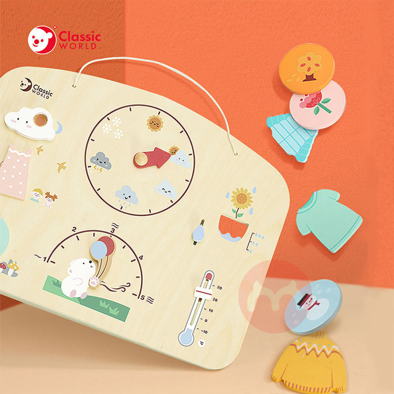 Classic World Permainan barometer magnetik kayu untuk pendidikan awal