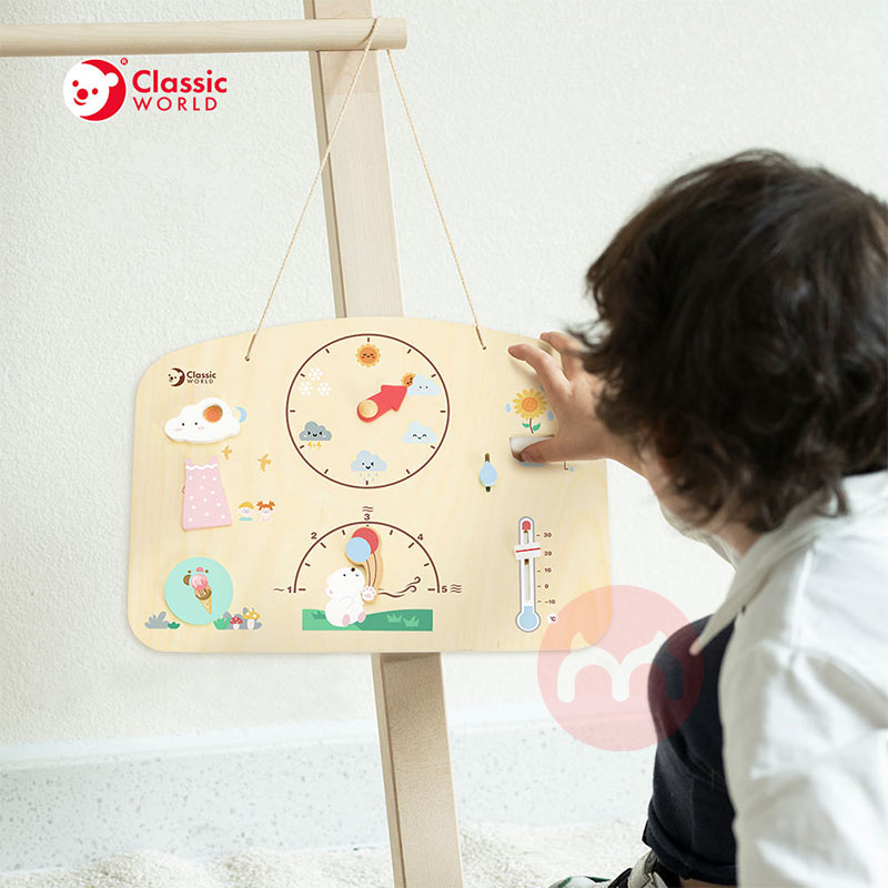 Classic World Permainan barometer magnetik kayu untuk pendidikan awal