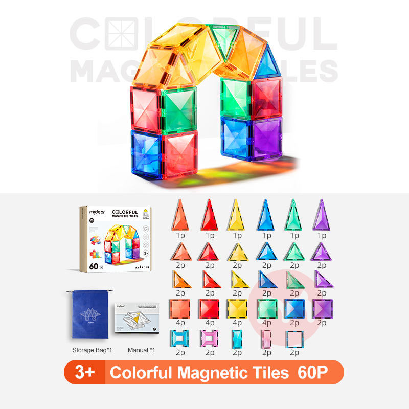 Mideer Permainan pendidikan anak-anak blok magnetik warna