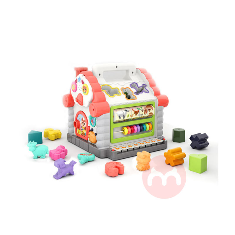 Rumah mainan anak di blok bangunan abacus lucu