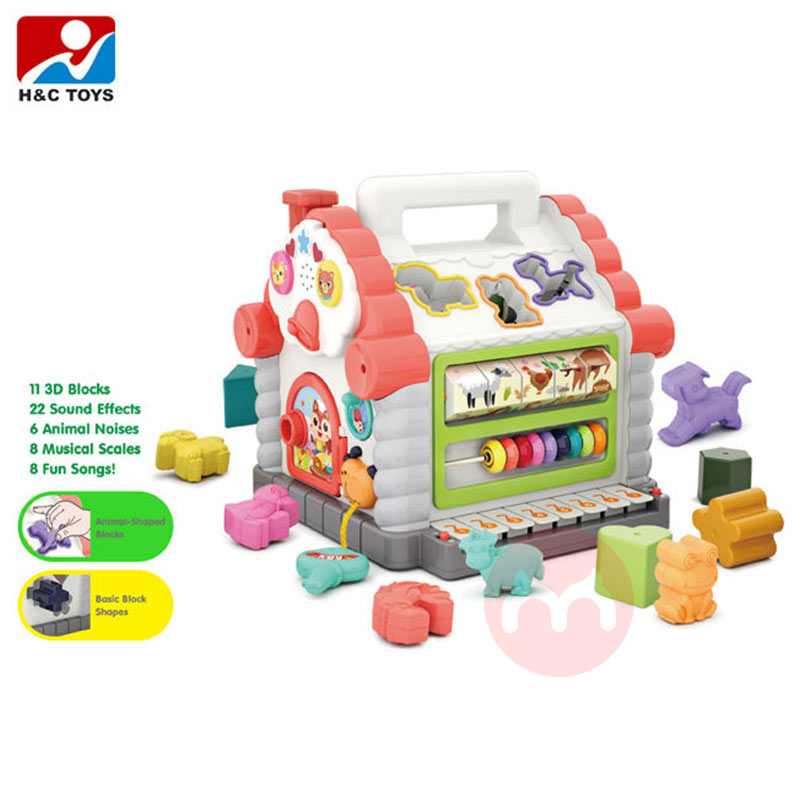 Rumah mainan anak di blok bangunan abacus lucu