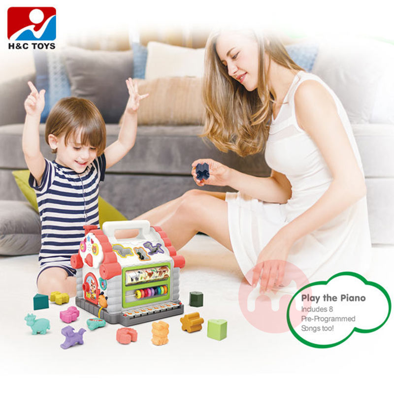 Rumah mainan anak di blok bangunan abacus lucu