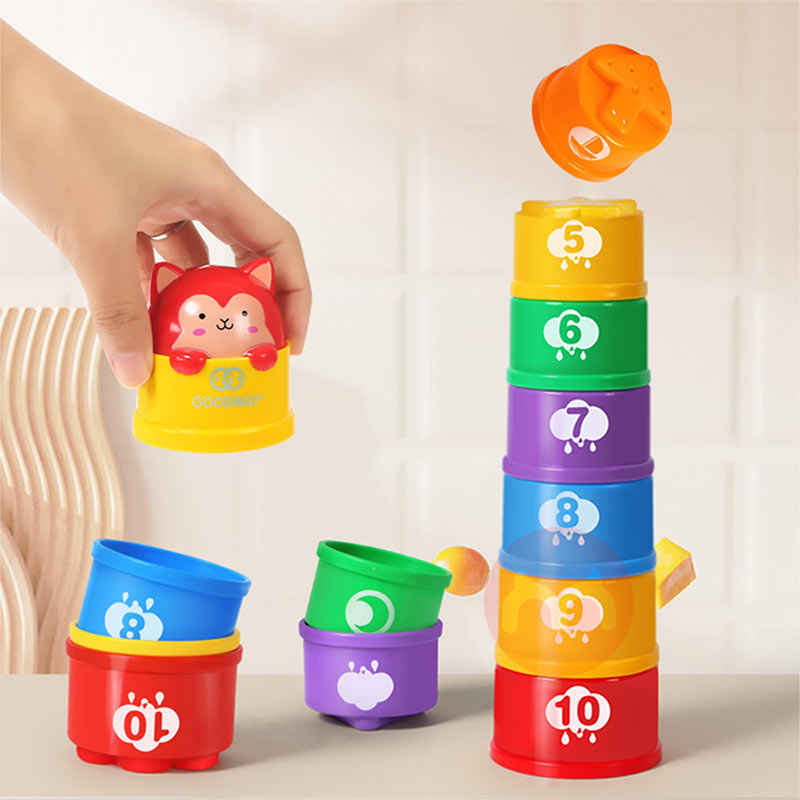 GOODWAY Mainan bayi tumpukan cangkir hujan