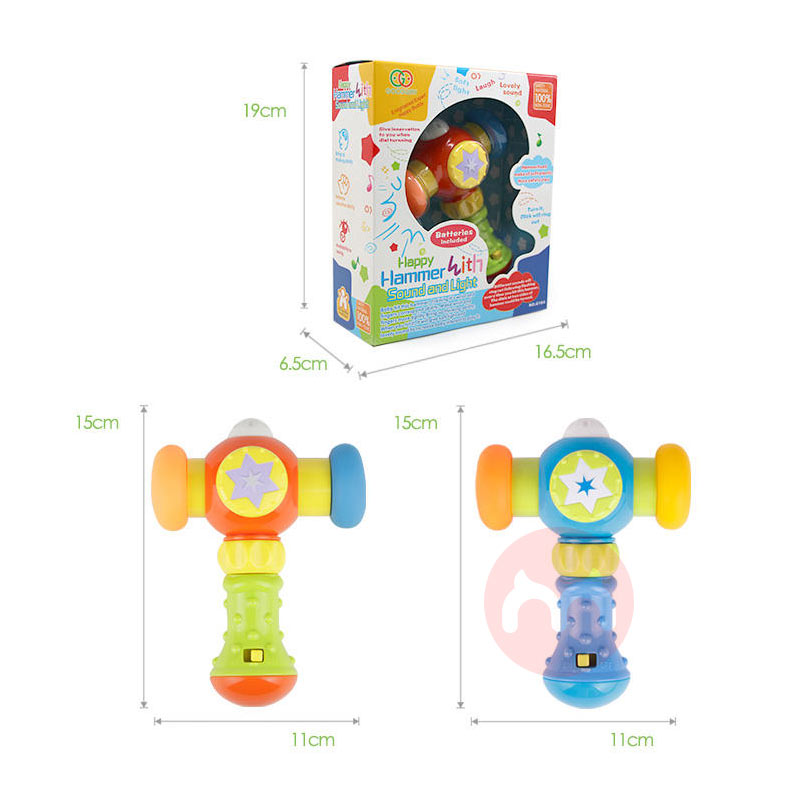 GOODWAY Bayi kepala lembut plastik mengetuk mainan dengan cahaya