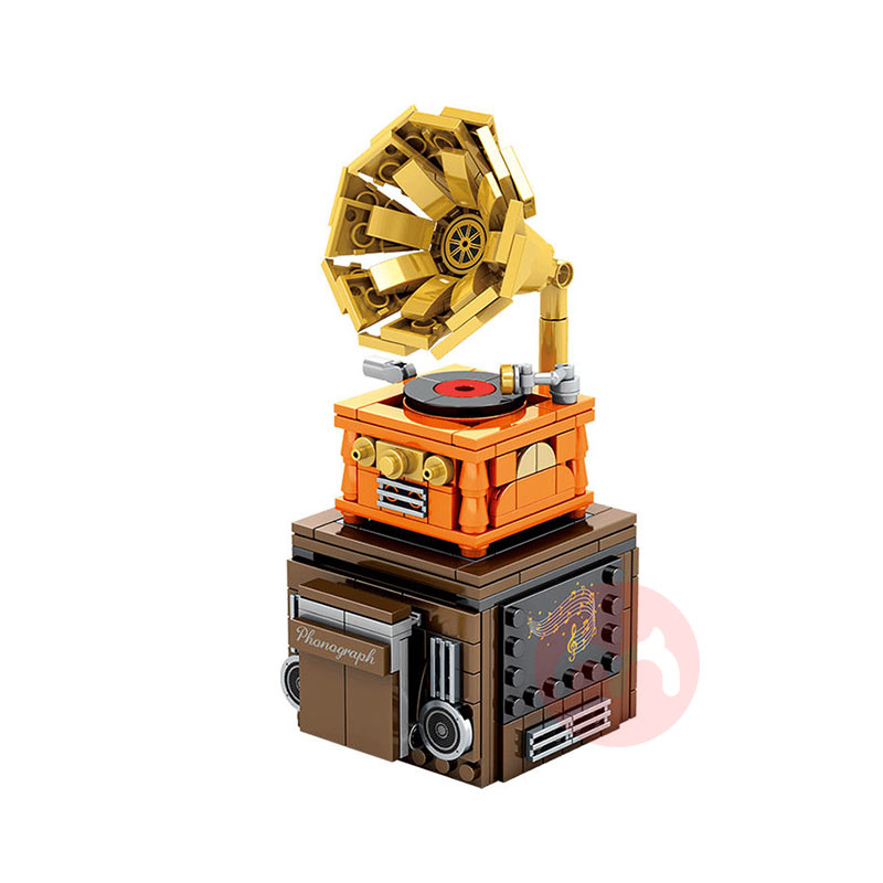 SEMBO Blok bangunan retro gramophone speaker tanpa wayar