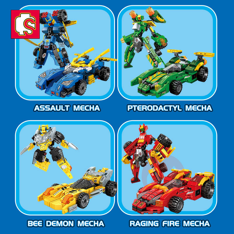 Empat dalam satu robot baja blok pembangunan set