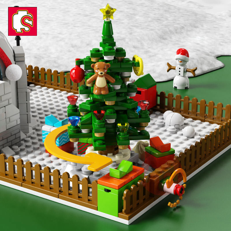 SEMBO Kostum bangunan blok Snowman Natal