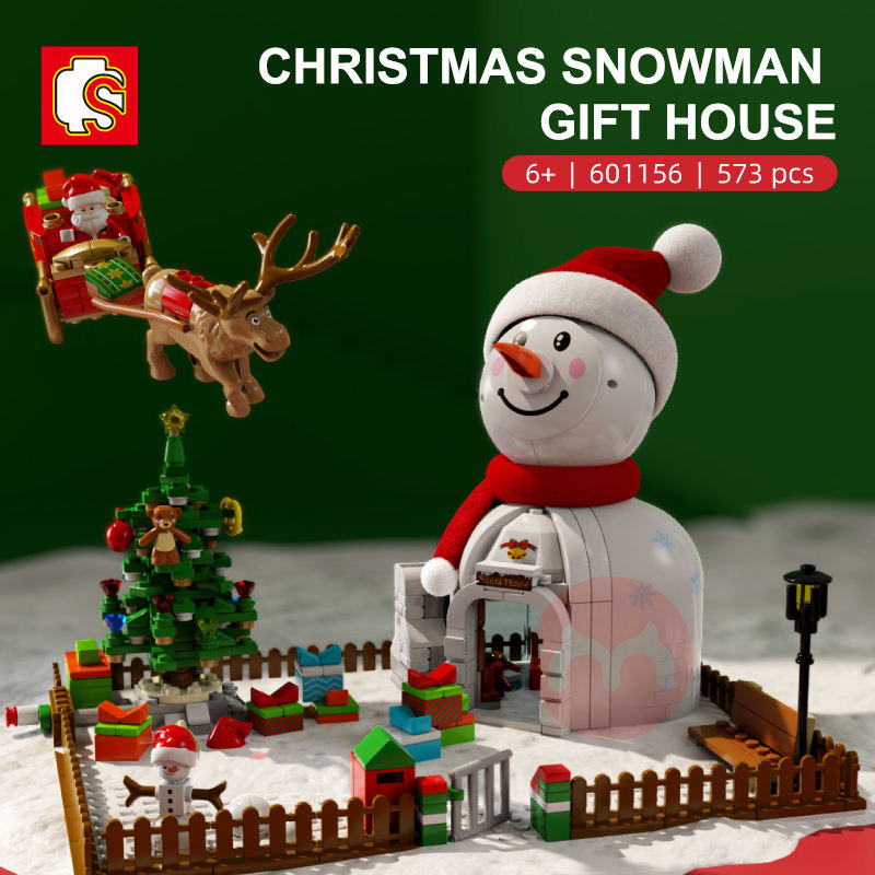 SEMBO Kostum bangunan blok Snowman Natal