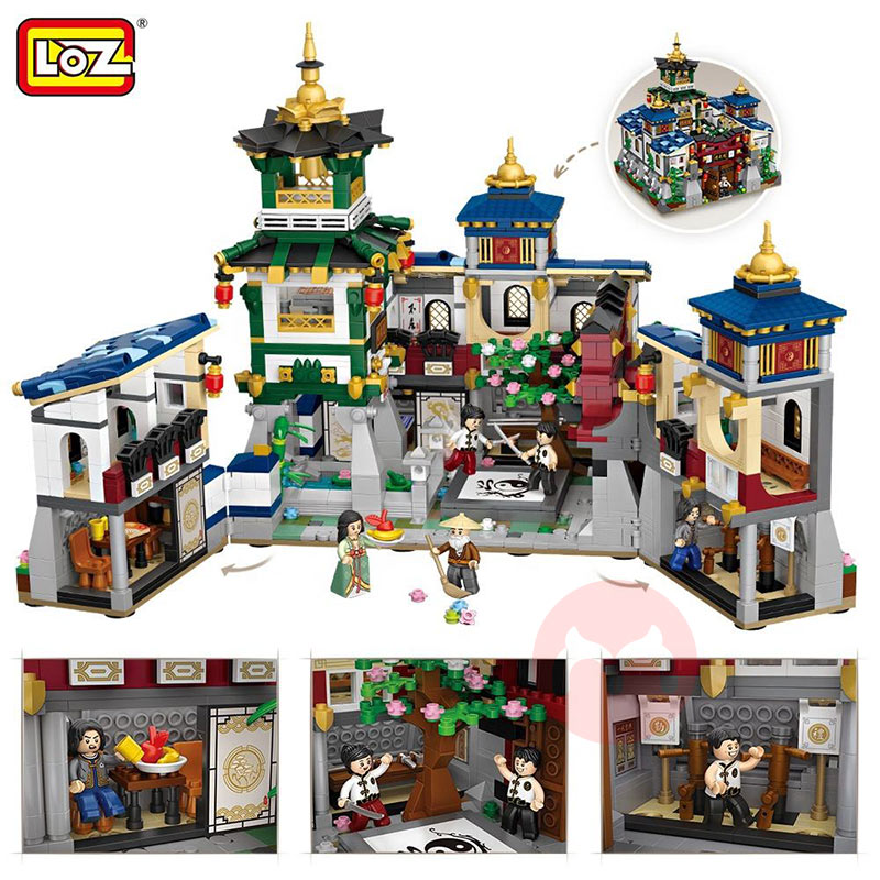 LOZ Bangun blok arsitektur tradisional Cina Jingwu Hall