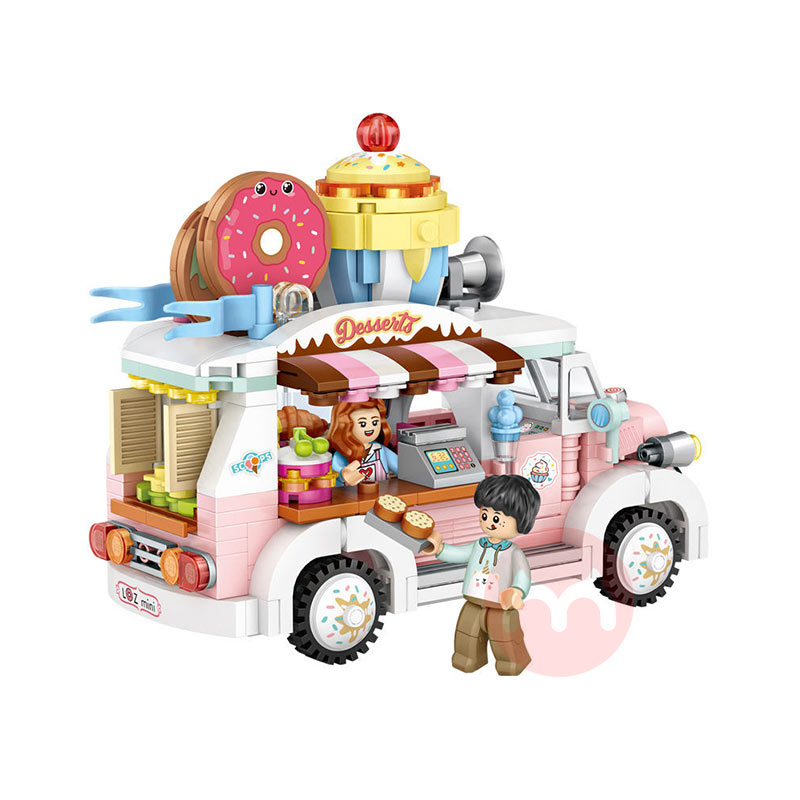 LOZ Batu bangunan kecil untuk truk pencuci mulut anak-anak